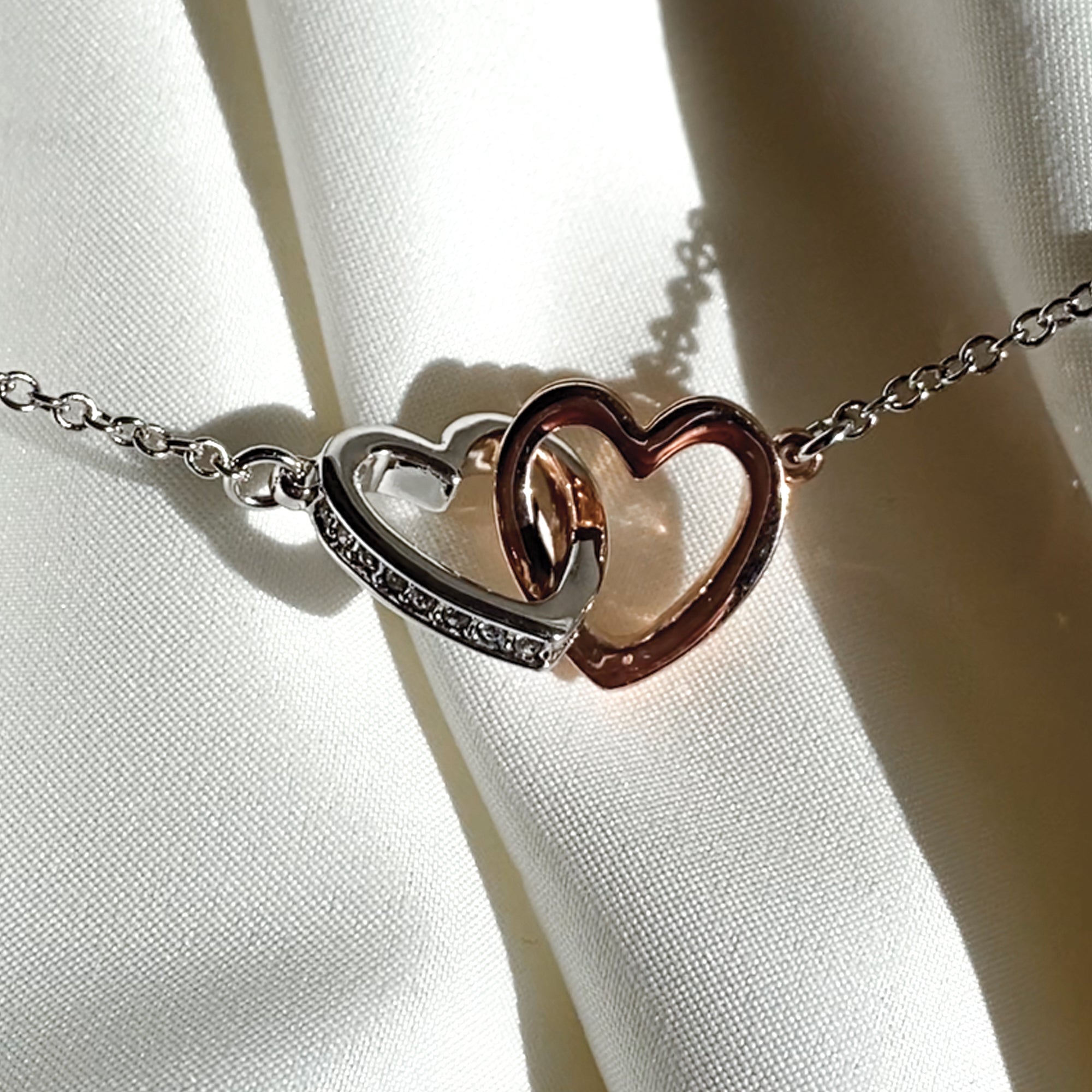 To My Mum - Forever & Always - Sterling Silver Interlocking Hearts Necklace