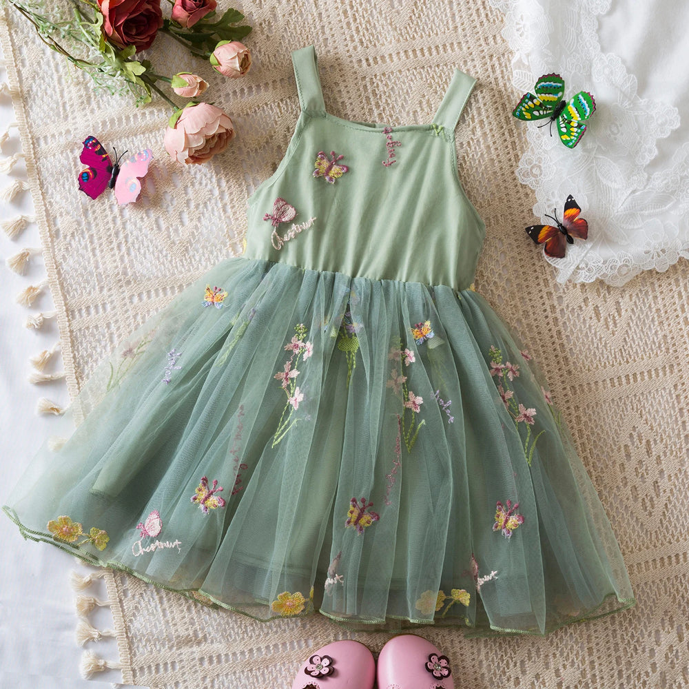 Baby Toddler Kid Butterfly & Flowers Dress