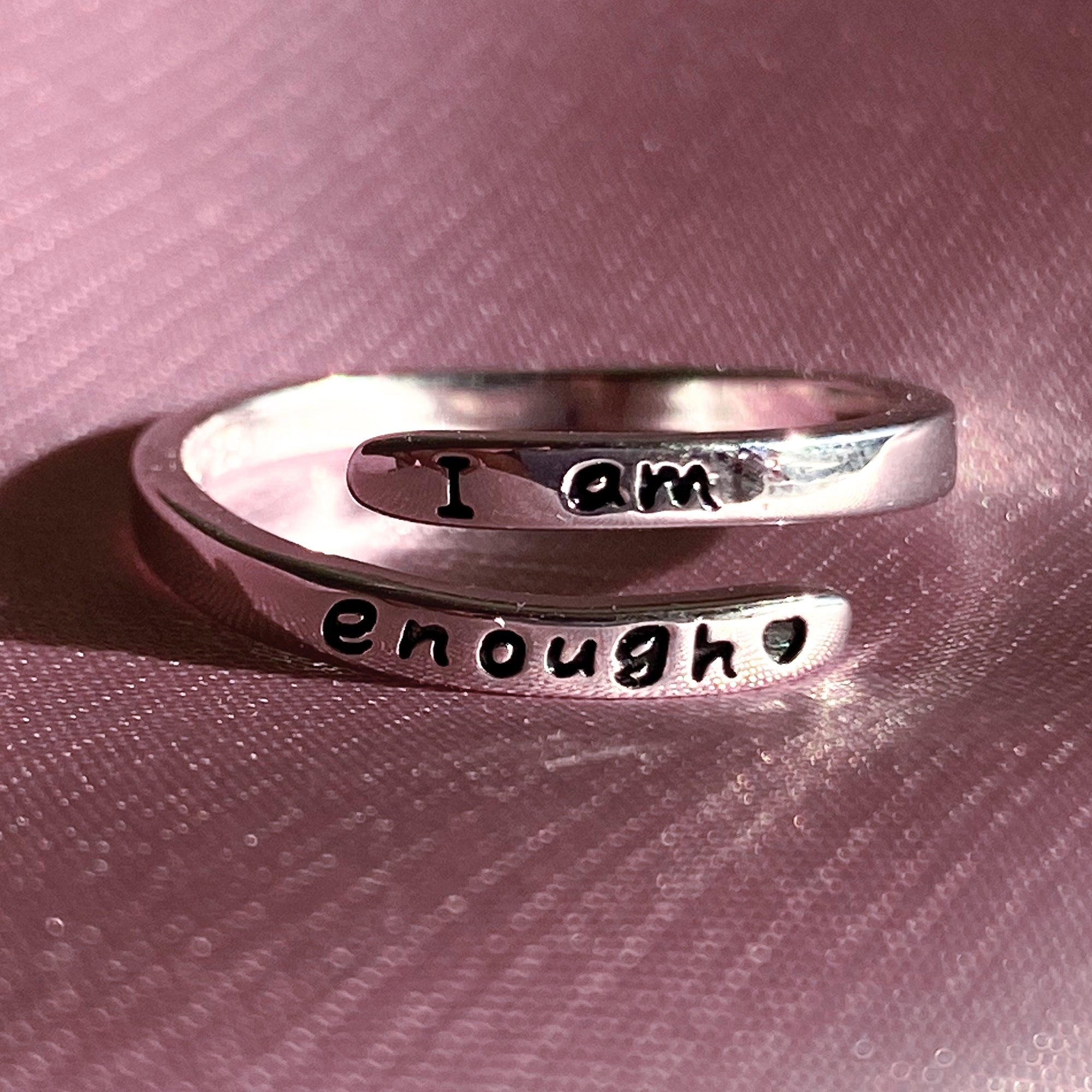 "I am enough" Open Ring - Sterling Silver