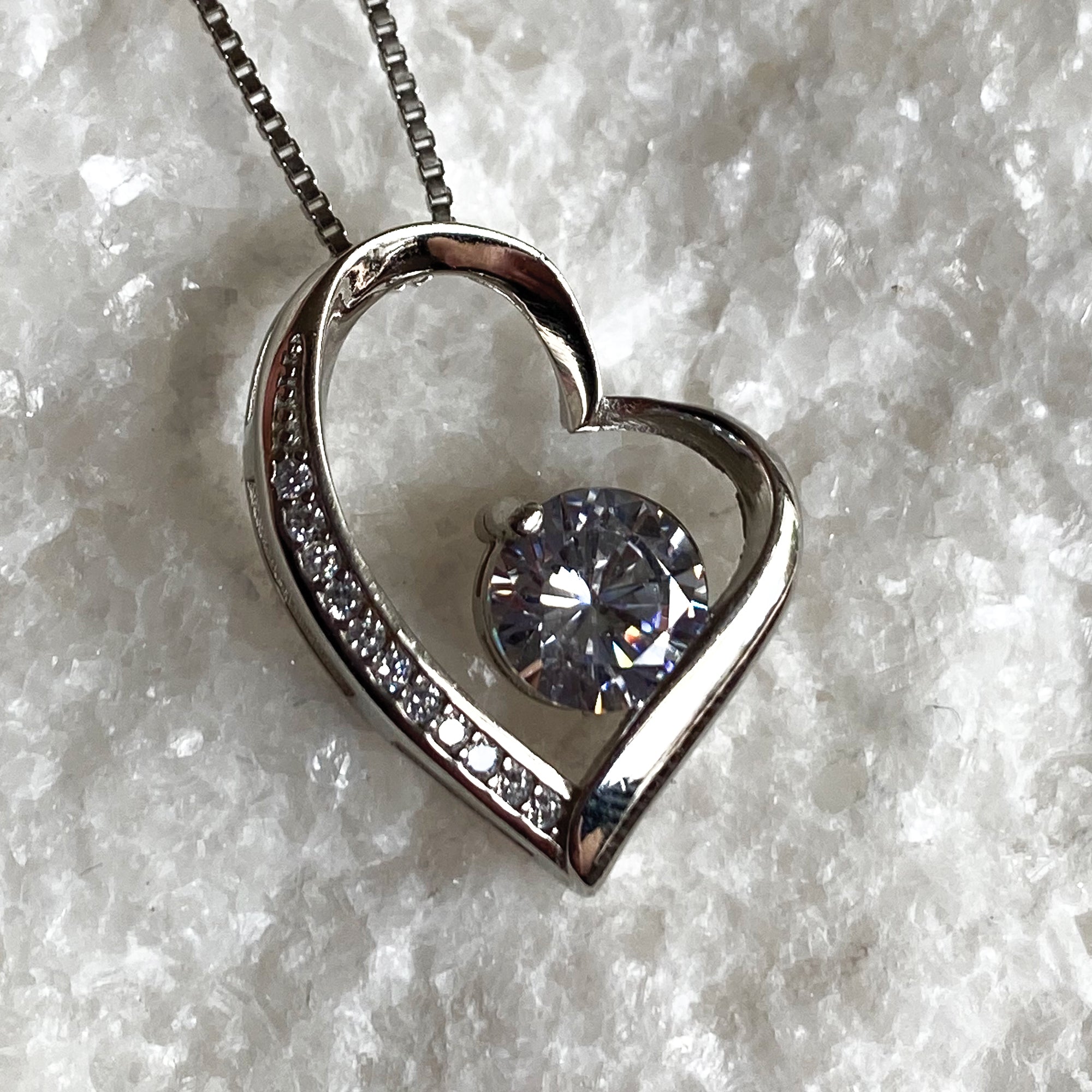 To My Mum - Forever & Always - Sterling Silver Love Heart Necklace