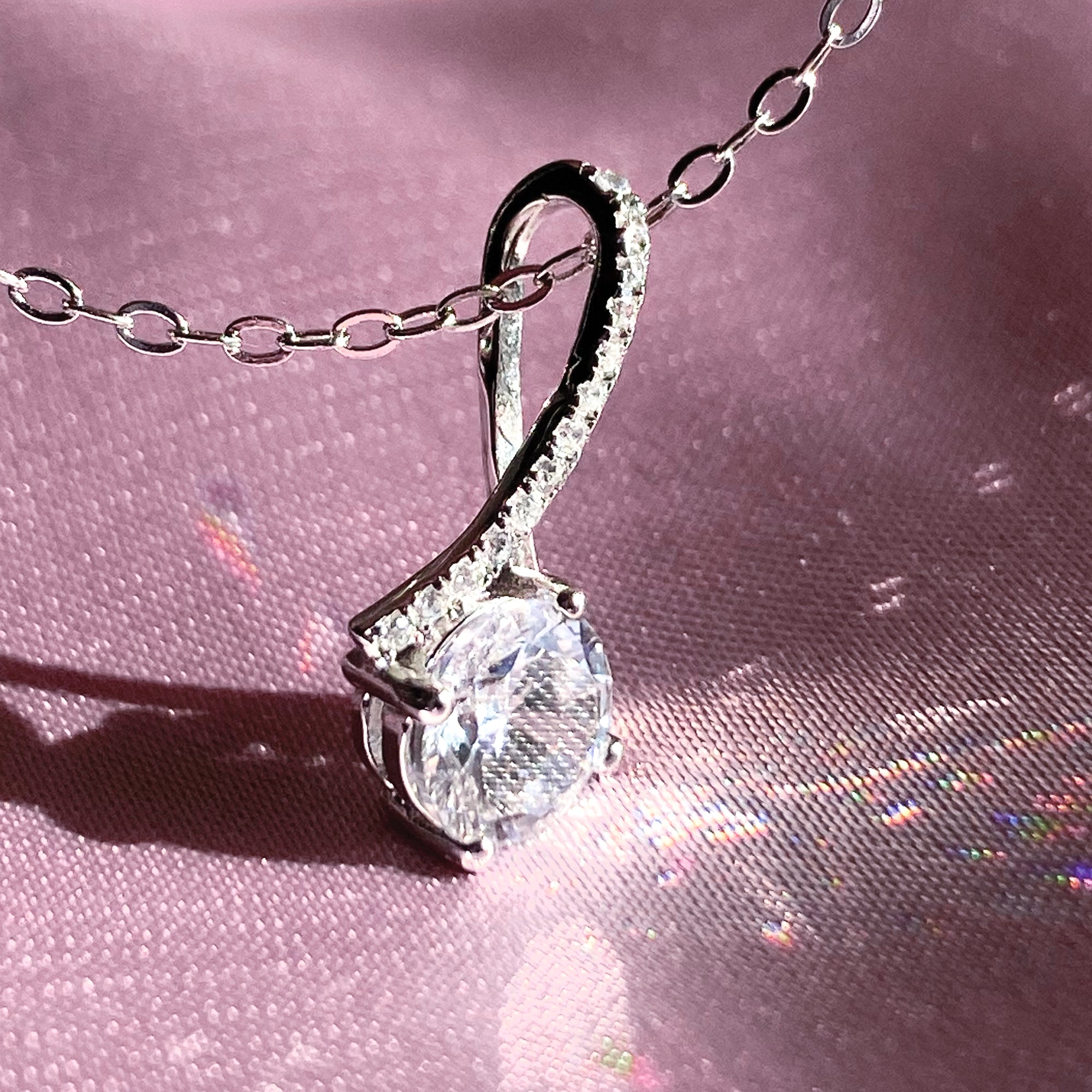 To My Daughter - Forever & Always - Sterling Silver Waterfall Necklace