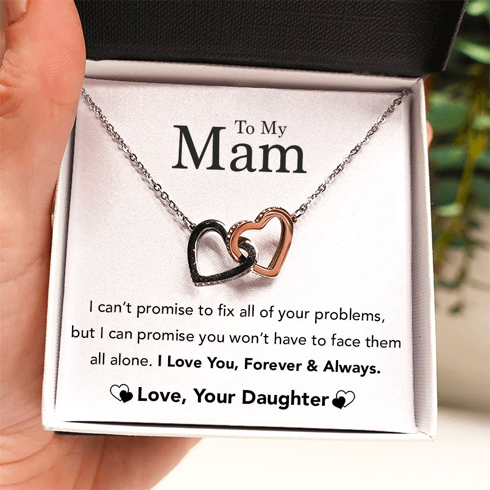 To My Mum - Forever & Always - Sterling Silver Interlocking Hearts Necklace