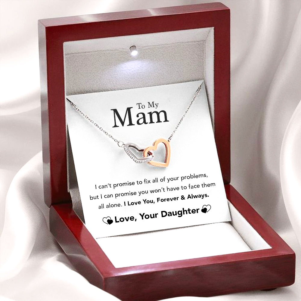 To My Mum - Forever & Always - Sterling Silver Interlocking Hearts Necklace