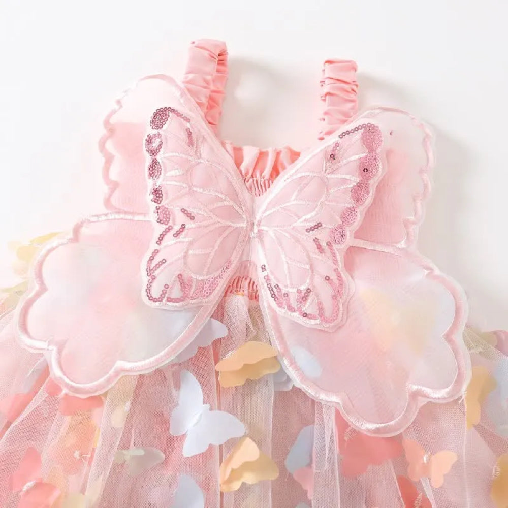 Baby Toddler Kid Pink Butterfly Dress