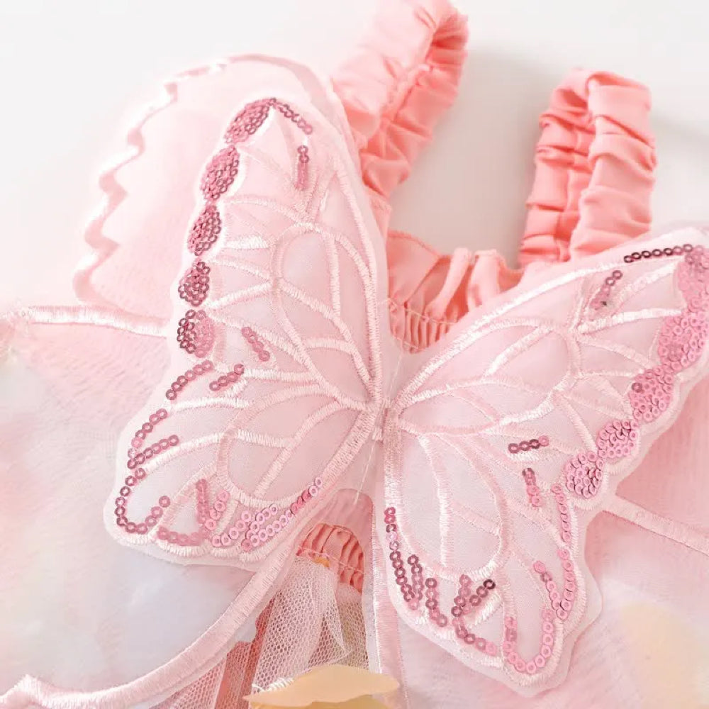 Baby Toddler Kid Pink Butterfly Dress