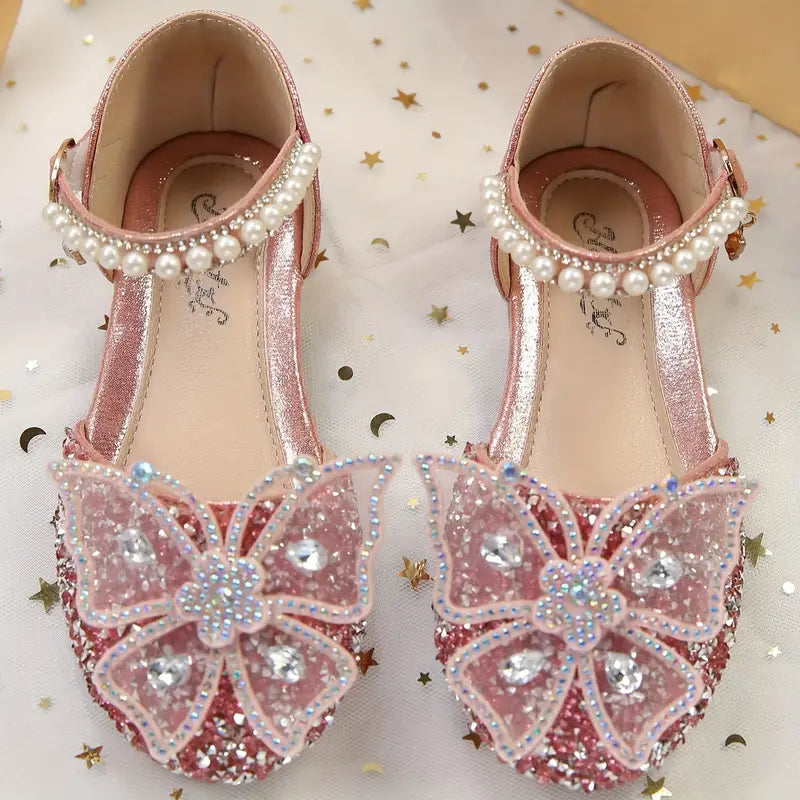 Girls Butterfly Sparkle Flats