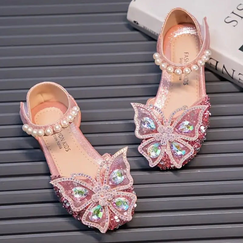 Girls Butterfly Sparkle Flats