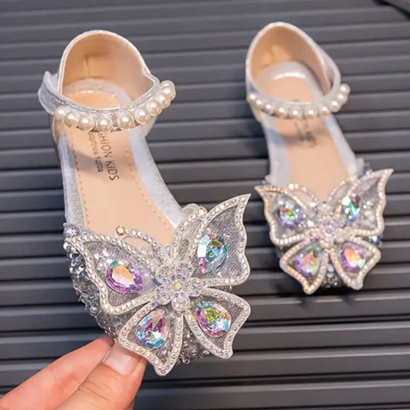 Girls Butterfly Sparkle Flats