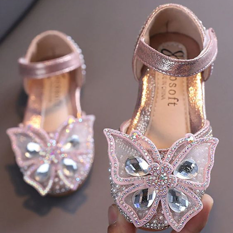 Girls Butterfly Sparkle Flats