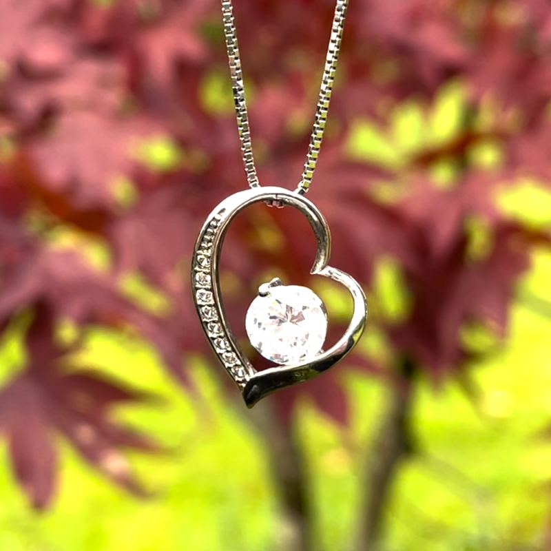 To My Mum - Forever & Always - Sterling Silver Love Heart Necklace