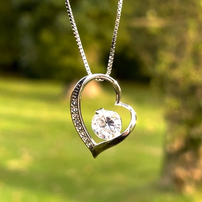 To My Mum - Forever & Always - Sterling Silver Love Heart Necklace