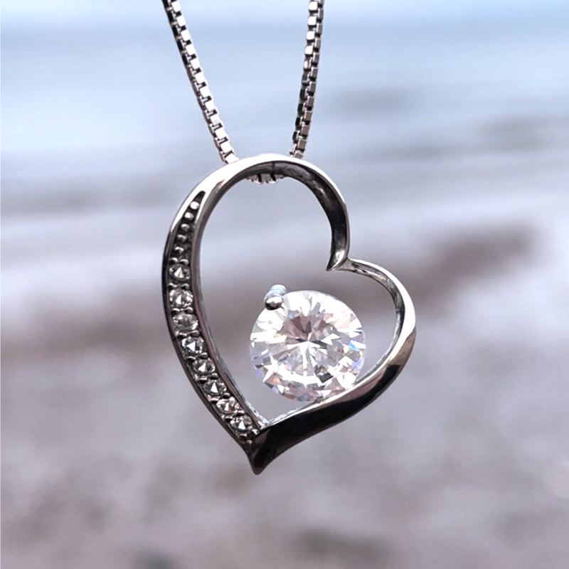 To My Mum - Forever & Always - Sterling Silver Love Heart Necklace