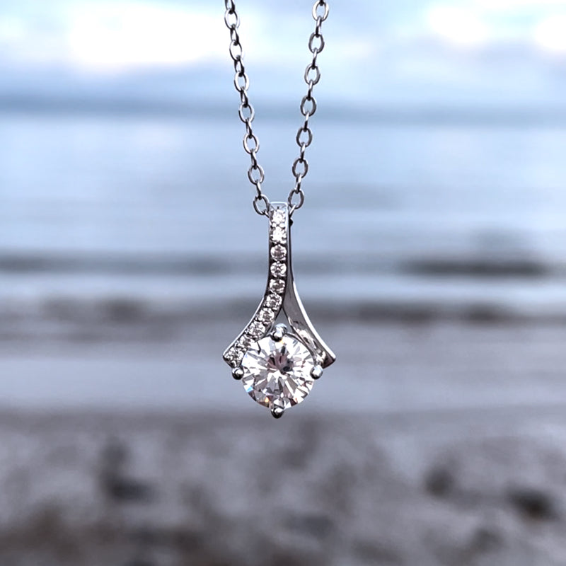 To My Daughter - Forever & Always - Sterling Silver Waterfall Necklace