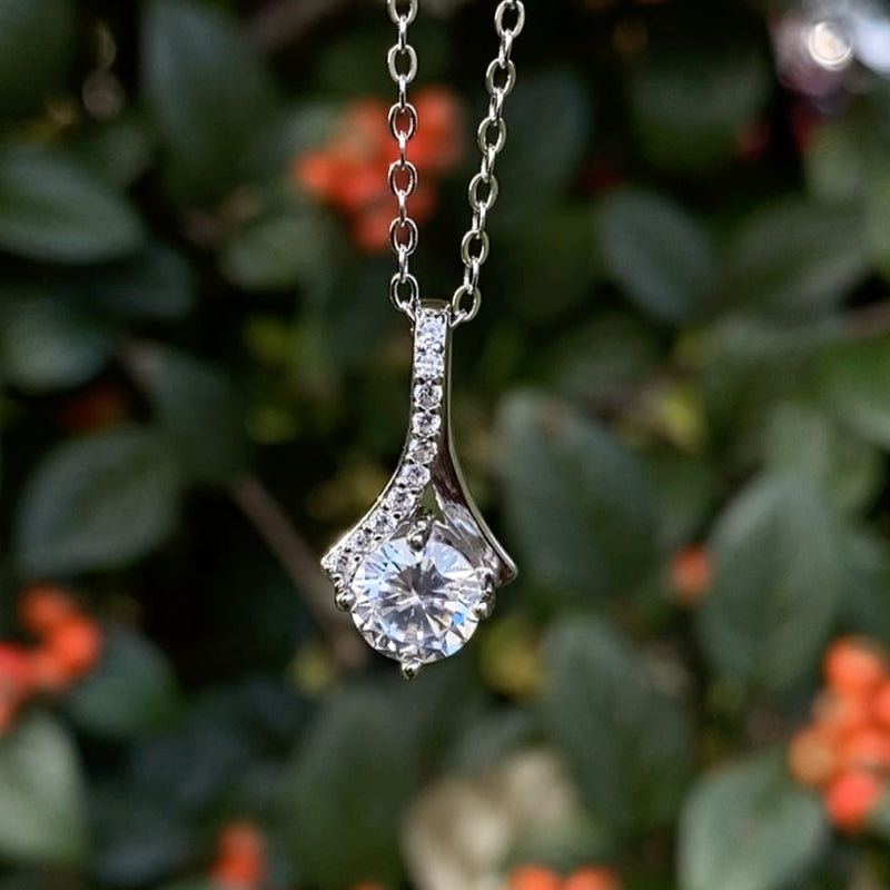 To My Daughter - Forever & Always - Sterling Silver Waterfall Necklace